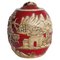 Vintage Vietnamese Red Hand Carved Soapstone Lidded Jar 1