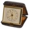 Travel Alarm Clock in Brass and Faux Snakeskin from G.W., Germany, 1950s 1