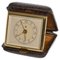 Travel Alarm Clock in Brass and Faux Snakeskin from G.W., Germany, 1950s, Image 1