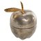 Bombonera Hollywood Regency de latón y metal con forma de manzana, Imagen 1