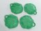 Piatti in vetro verde smeraldo con movimento estetico, set di 4, Immagine 3