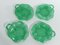 Aesthetic Movement Emerald Green Glass Leaf Plates, Set of 4 2