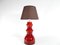 Lámpara de mesa escandinava moderna en rojo de Gert Nyström para Hyllinge, años 60, Imagen 8