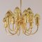 Mid-Century Modern Brass and Glass Model T 789/12 Chandelier from Hans-Agne Jakobsson Ab Markaryd 3
