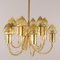Mid-Century Modern Brass and Glass Model T 789/12 Chandelier from Hans-Agne Jakobsson Ab Markaryd 5