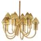 Mid-Century Modern Brass and Glass Model T 789/12 Chandelier from Hans-Agne Jakobsson Ab Markaryd 1