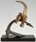 André Vincent Becquerel, Art Deco Skulptur von Zwei Vögeln auf einem Anker, 1930, Bronze & Marmor 7