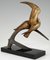 André Vincent Becquerel, Art Deco Skulptur von Zwei Vögeln auf einem Anker, 1930, Bronze & Marmor 3