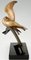 André Vincent Becquerel, Escultura Art Déco de dos pájaros sobre un ancla, 1930, bronce y mármol, Imagen 8
