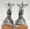 Art Deco Silvered Bronze Ibex Bookends by C. Charles., 1925, Set of 2 6