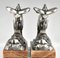 Art Deco Silvered Bronze Ibex Bookends by C. Charles., 1925, Set of 2, Image 6