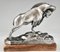 Art Deco Silvered Bronze Ibex Bookends by C. Charles., 1925, Set of 2 4