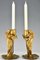 Art Nouveau Gilt Bronze Candlesticks by Alexandre Clerget, 1900s, Set of 2 3