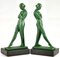 Art Deco Bookends with Standing Nudes by Fayral for Max Le Verrier, 1930s, Set of 2 3