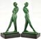 Art Deco Bookends with Standing Nudes by Fayral for Max Le Verrier, 1930s, Set of 2, Image 3
