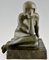 Maurice Guiraud Rivière, Scultura Art Deco Enigma di nudo seduto, bronzo, Immagine 10