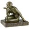 Maurice Guiraud Rivière, Art Deco Enigma Skulptur Sitzender Akt, Bronze 1