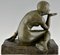 Maurice Guiraud Rivière, Art Deco Enigma Sculpture of Seated Nude, Bronze 7