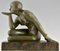 Maurice Guiraud Rivière, Scultura Art Deco Enigma di nudo seduto, bronzo, Immagine 5