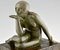 Maurice Guiraud Rivière, Scultura Art Deco Enigma di nudo seduto, bronzo, Immagine 4