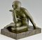 Maurice Guiraud Rivière, Art Deco Enigma Sculpture of Seated Nude, Bronze 2