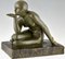 Maurice Guiraud Rivière, Art Deco Enigma Sculpture of Seated Nude, Bronze 3