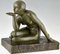 Maurice Guiraud Rivière, Scultura Art Deco Enigma di nudo seduto, bronzo, Immagine 3