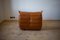 Pine Leather Togo Lounge Chair and Pouf by Michel Ducaroy for Ligne Roset, Set of 2 8