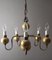 Lámpara de araña Hollywood Regency dorada en forma de globo, años 60, Imagen 9