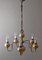 Lámpara de araña Hollywood Regency dorada en forma de globo, años 60, Imagen 1