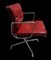 Chaise de Bureau Pivotante Ea208 en Cuir Rouge par Charles & Ray Eames, 1960s 6