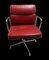 Chaise de Bureau Pivotante Ea208 en Cuir Rouge par Charles & Ray Eames, 1960s 1