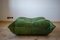 Dubai Green Leather Togo Lounge Chair, Pouf and 3-Seat Sofa by Michel Ducaroy for Ligne Roset, Set of 3 4