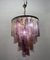 Lámpara de araña grande de tubo de cristal de Murano, años 80, Imagen 5