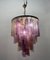 Lámpara de araña grande de tubo de cristal de Murano, años 80, Imagen 6