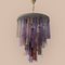 Lámpara de araña grande de tubo de cristal de Murano, años 80, Imagen 14
