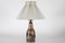 Lampe de Bureau Art Déco en Céramique avec Canards Nageurs + Abat-Jour Le Klint par L. Hjorth, Danemark, 1940s 1