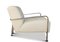 Bauhaus White Leather Lounge Chair with Tubular Chromed Frame by R T Design for Viccarbe a Colubi, 2000s 2