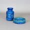 Blue Rimini Collection Vase with Ashtray by Aldo Londia for Bitossi, Italy, 1960s, Set of 2 1