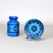 Blue Rimini Collection Vase with Ashtray by Aldo Londia for Bitossi, Italy, 1960s, Set of 2 2