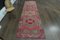 Vintage Turkish Pink Oushak Wool Runner Rug, 1960s 1