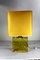 Lámpara de mesa de resina amarilla de Pierre Girardoux, años 60, Imagen 1
