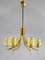 Yellow Frosted Murano Glass Chandellier, 1950s, Image 1