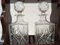 Tantalus doble vintage de caoba con decantadores de cristal tallado, años 30. Juego de 3, Imagen 5