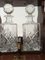 Tantalus doble vintage de caoba con decantadores de cristal tallado, años 30. Juego de 3, Imagen 11