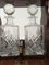 Vintage Double Mahogany Tantalus with Cut Crystal Decanters, 1930s, Set of 3 11