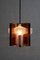Lámpara colgante Mid-Century de latón con 3 apliques de vidrio texturizado, 1960, Imagen 5