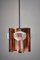 Mid-Century Hanging Light in Brass with 3 Textured Glass Sconces, 1960 11