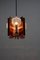 Lámpara colgante Mid-Century de latón con 3 apliques de vidrio texturizado, 1960, Imagen 2