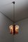 Lampe à Suspension Mid-Century en Laiton avec 3 Appliques en Verre Texturé, 1960 3